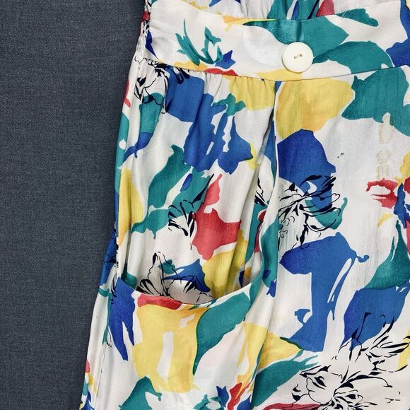 SILK STUDIO For Petites Maxi Dress 12 Vintage Tropical Floral 80s Coastal Summer - Picture 4 of 16